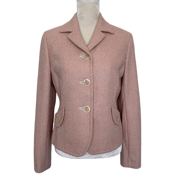 Ann Taylor LOFT Wool Blazer Jacket Women’s Size 10 Classic Career Suiting Peach - Picture 1 of 7